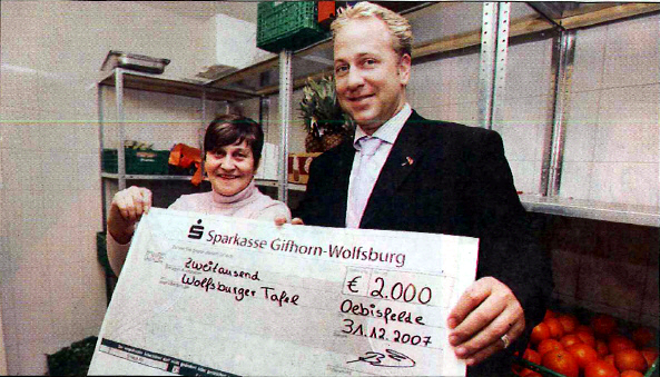 Spende an Wolfsburger Tafel für ein Kühlfahrzeug